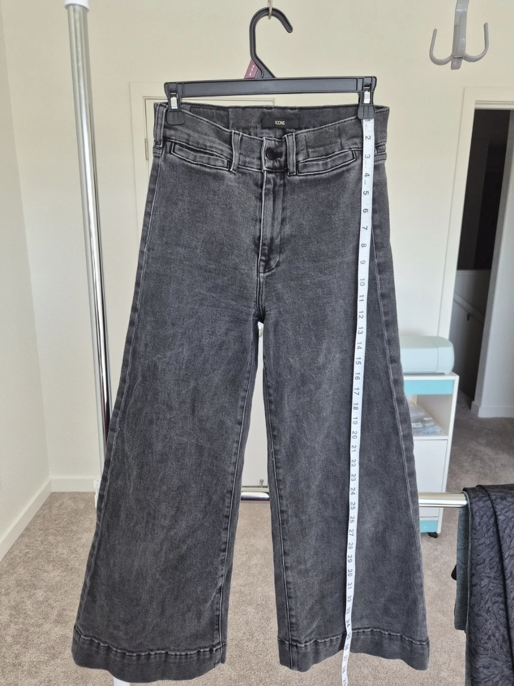 ICON Washed Black High-Rise Wide Leg Jeans